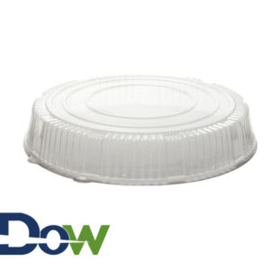 Clear PET High Dome Lid For 18" Round Black Catering Tray  - 50/Case