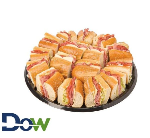 12" Black PET Plastic Thermoform Catering / Deli Tray - 50/Case - Image 2