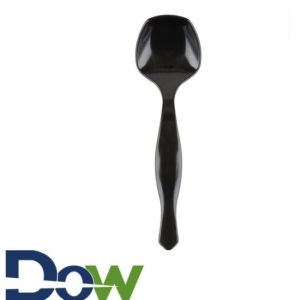 8 1/2" Black Disposable PS Plastic Serving Spoon - 72/Case