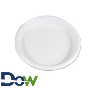 10 1/4" White 1-Compartment Round Plastic Plate - 500/Case