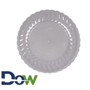 10 1/4" Scalloped Clear Plastic Plate - 144/Case