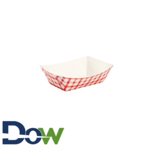 #100 1lb. Red Check Paper Food Tray - 1000/Case
