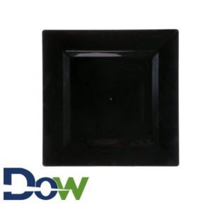 10"x10" Square Black Plastic Plate - 120/Case