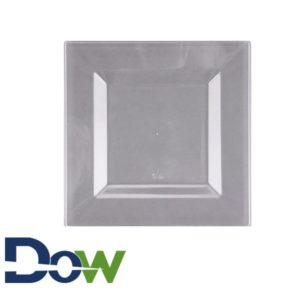 10"x10" Square Clear Plastic Plate - 120/Case