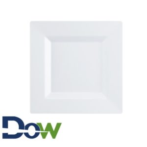 10"x10" Square White Plastic Plate - 120/Case