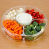 13" Clear PET Round 5 Compartment Catering Tray with Lid, Deep - 50/Case - Image 3