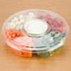13" Clear PET Round 5 Compartment Catering Tray with Lid, Deep - 50/Case - Image 2