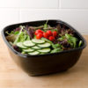 160oz. Black Square PET Plastic Bowl - 50/Case - Image 4