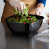 160oz. Black Square PET Plastic Bowl - 50/Case - Image 3