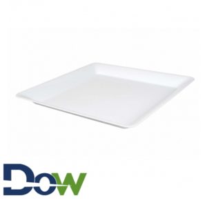 16"x16" White Square Platter - 25/Case