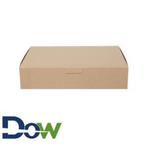19.5" x 14" x 4" Kraft Half Sheet Corrugated Bakery / Cake Box - 50/Bundle