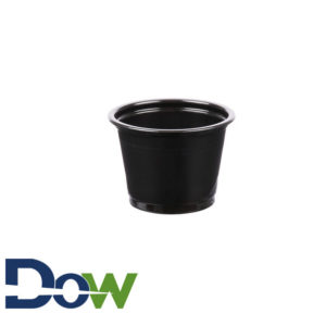 1oz Black Tall Plastic Souffle / Portion Cup - 2500/Case