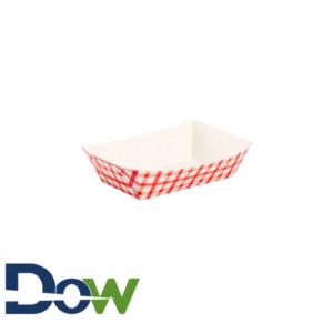 #200 2lb. Red Check Paper Food Tray - 1000/Case