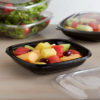 24oz. Black Square PET Plastic Bowl - 300/Case - Image 4