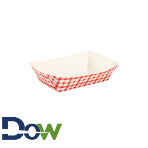 #250 2.5lb. Red Check Paper Food Tray - 500/Case