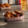 #250 2.5lb. Red Check Paper Food Tray - 500/Case - Image 2