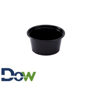 2oz Black Plastic Souffle / Portion Cup - 2500/Case
