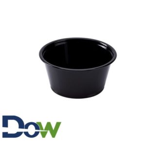 3.25oz Black Plastic Souffle / Portion Cup - 2500/Case