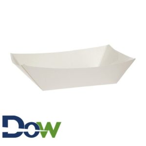 #300 3lb.White Paper Food Tray - 500/Case