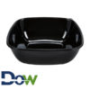 320oz. Black Square PET Plastic Bowl - 25/Case