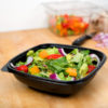 32oz. Black Square PET Plastic Bowl - 300/Case - Image 3