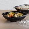 32oz. Black Square PET Plastic Bowl - 300/Case - Image 2