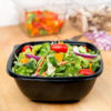 48oz. Black Square PET Plastic Bowl - 300/Case - Image 4