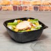 48oz. Black Square PET Plastic Bowl - 300/Case - Image 2