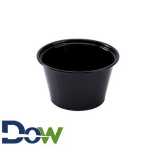 4oz Black Plastic Souffle / Portion Cup - 2500/Case