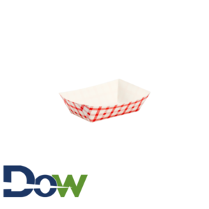 #50 0.5lb. Red Check Paper Food Tray - 1000/Case