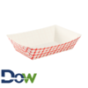 #500 5lb. Red Check Paper Food Tray - 500/Case