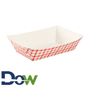 #500 5lb. Red Check Paper Food Tray - 500/Case