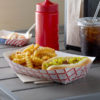 #500 5lb. Red Check Paper Food Tray - 500/Case - Image 2