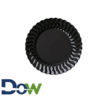 6" Scalloped Black Plastic Plate - 180/Case