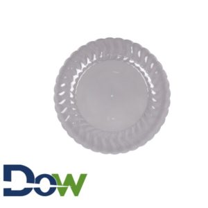 6" Scalloped Clear Plastic Plate - 180/Case