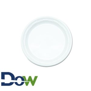 6" White 1-Compartment Round Plastic Plate - 1000/Case