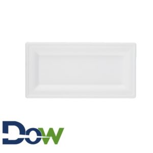 6" x 10" Bagasse Rectangular Plate - 400/Case