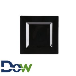 6"x6" Square Black Plastic Plate - 120/Case
