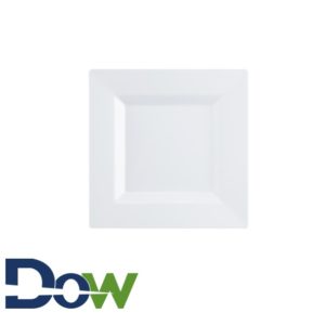6"x6" Square White Plastic Plate - 120/Case