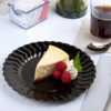 7 1/2" Scalloped Black Plastic Plate - 180/Case - Image 2