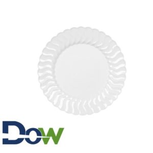 7 1/2" Scalloped White Plastic Plate - 180/Case