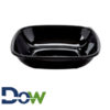 80oz. Black Square PET Plastic Bowl - 50/Case