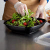 80oz. Black Square PET Plastic Bowl - 50/Case - Image 2