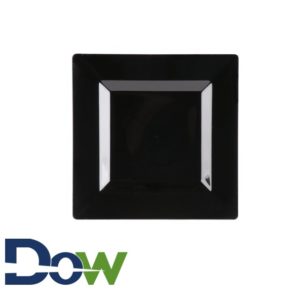 8"x8" Square Black Plastic Plate - 120/Case