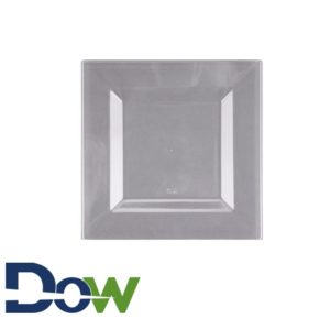 8"x8" Square Clear Plastic Plate - 120/Case