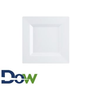 8"x8" Square White Plastic Plate - 120/Case