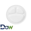 Biodegradable, Compostable Sugarcane / Bagasse 9" Plate 3 Compartment - 500/Case