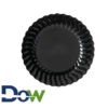 9" Scalloped Black Plastic Plate - 180/Case