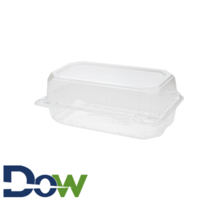 9" x 5" x 3" Clear PET Plastic Hinged Container - 250/Case