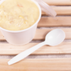 White Heavy Weight PP Plastic Soup Spoon - 1000/Case - Image 2